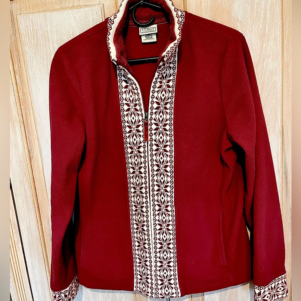 ladies LL Bean fleece zip up